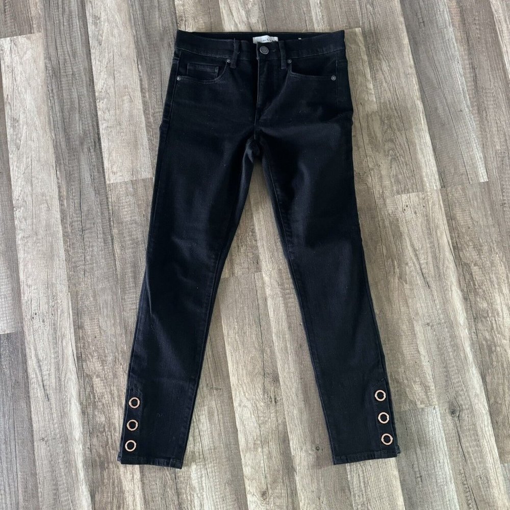 ANN TAYLOR LOFT Women Size 25/0 Black Stretch Denim Skinny Jeans NEW